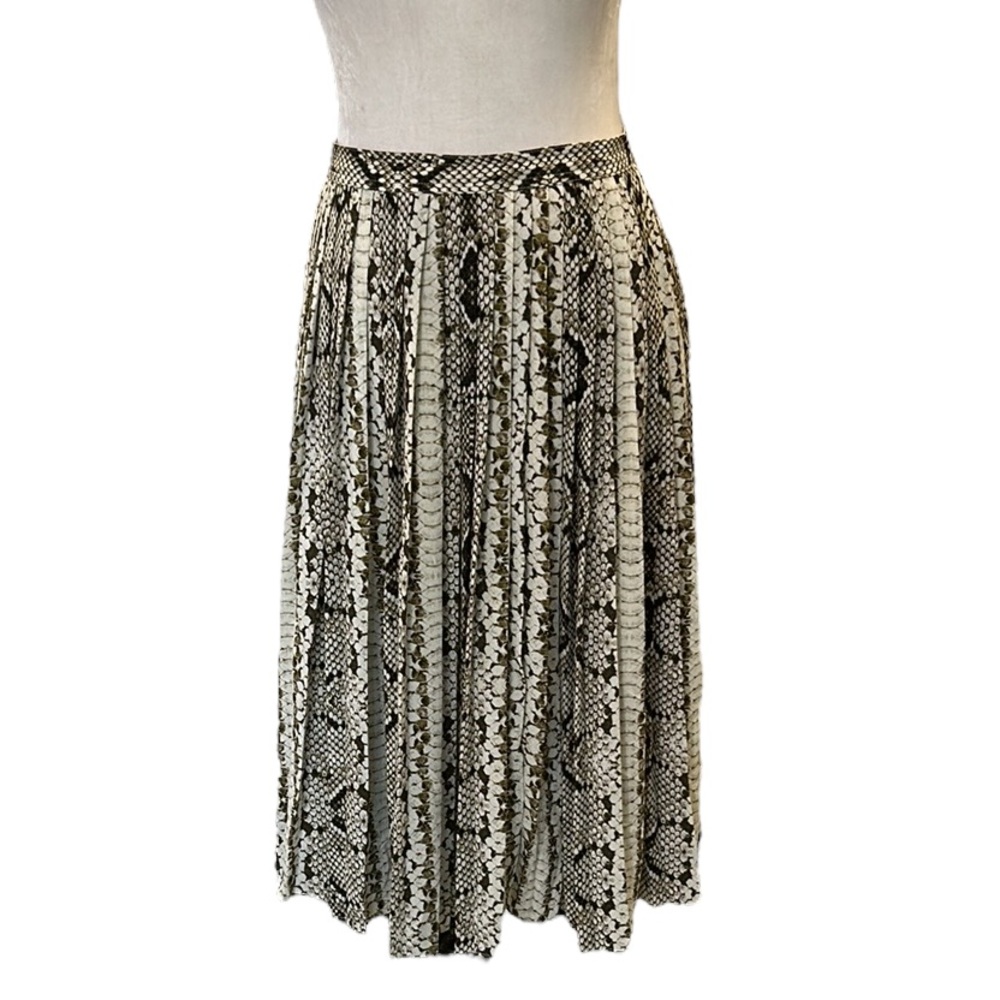 J. Crew Snakeskin Python Pleated A-Line Midi Slip… - image 5